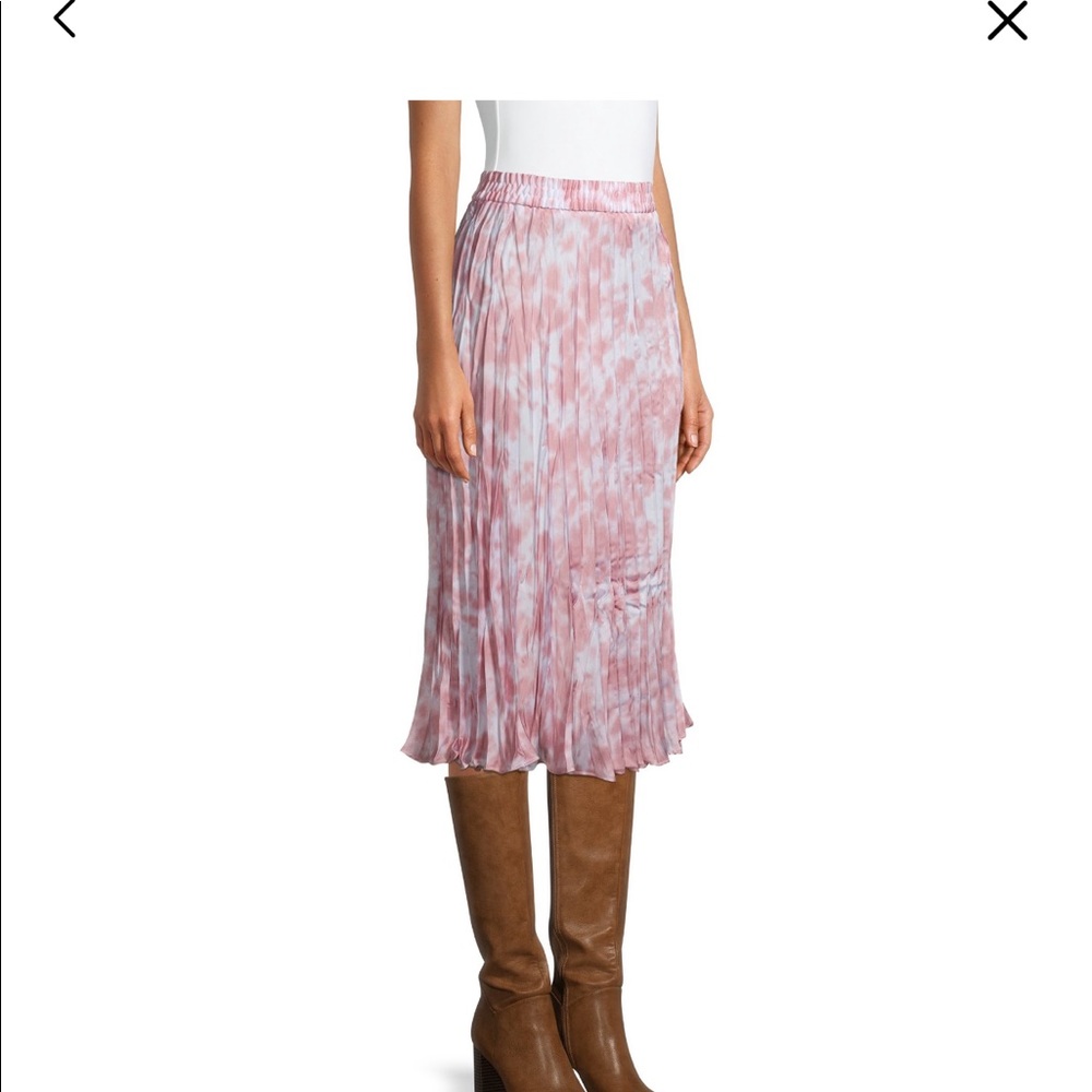 Time and try 
MIDI Crinkle skirt 
Large
Pink white tie dye